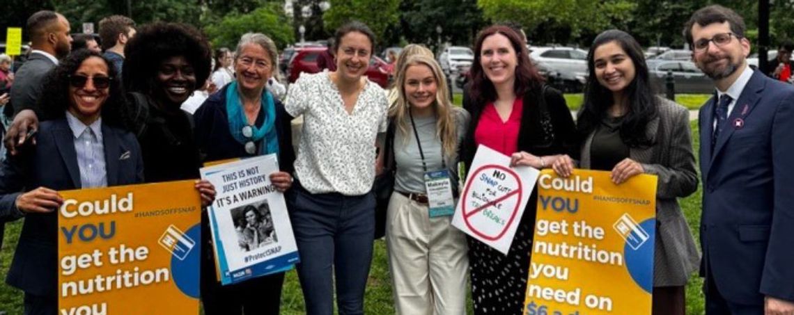 A group of people advocate for food security in Washington, D.C.