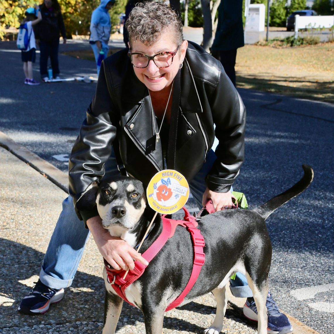 person with dog