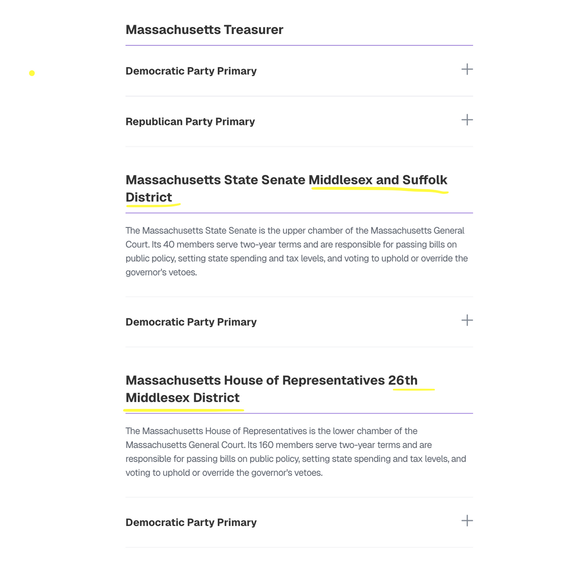 Finding your districts on sample ballot